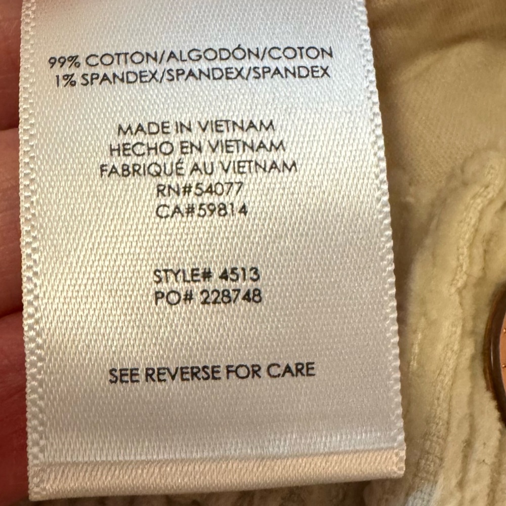 cabi Palm Beach Crop Wide Wale Corduroy Pants in Bone Sz 6 ButtonFly NWOT #4513 - Picture 10 of 10
